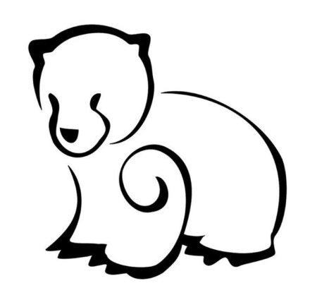 Медведь контурный эскиз