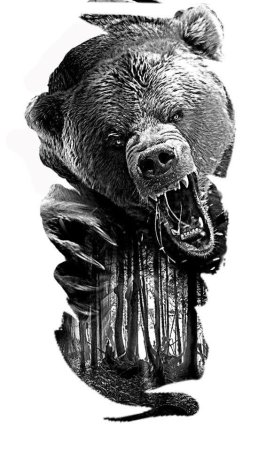 Оскал медведя эскиз