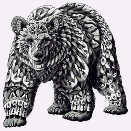 Стилизованные рисунки медведя