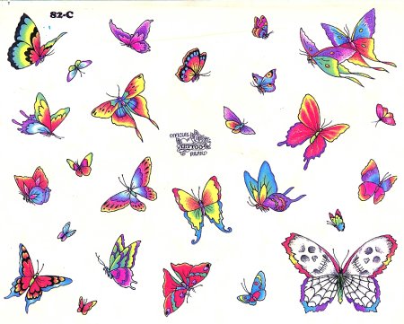 Тату бабочки маленькие цветные