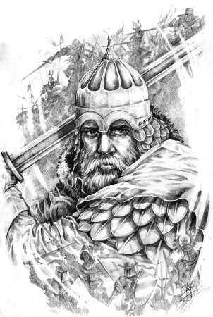 Александр Невский тату эскиз