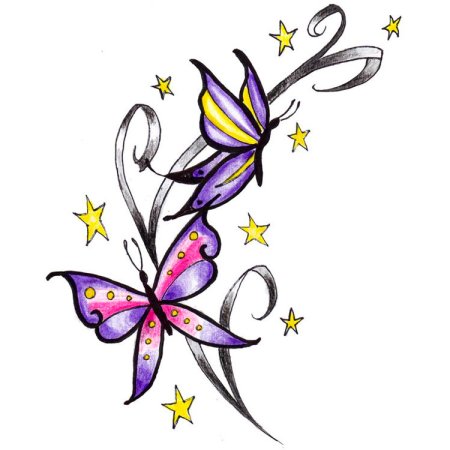 Тату бабочки эскизы цветные