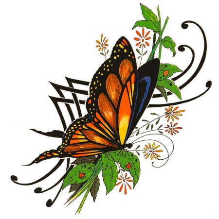 Бабочка тату эскиз