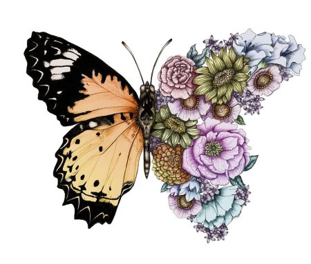 Бабочка эскиз рисунок