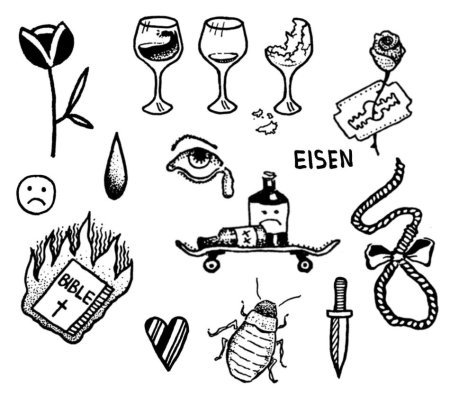 Маленькие татухи искизв