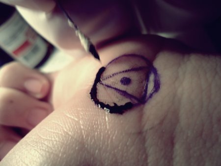 Мини тату двойное сердце