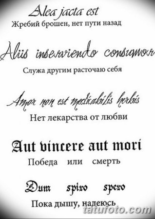 Фразы на латыни для татуировок