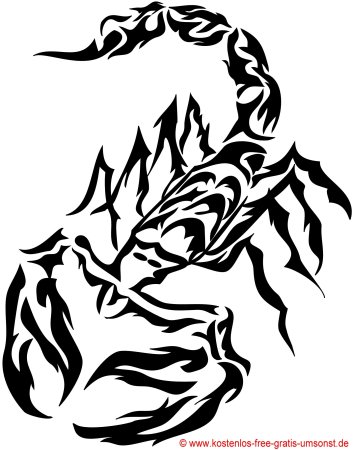 Тату трайбл Скорпион