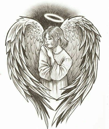 Ангел тату эскиз