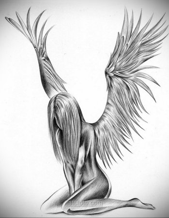 Ангел тату эскиз