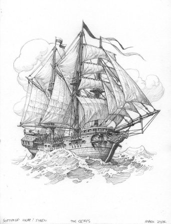 Пиратский корабль эскиз