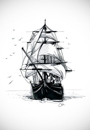 Пиратский корабль эскиз