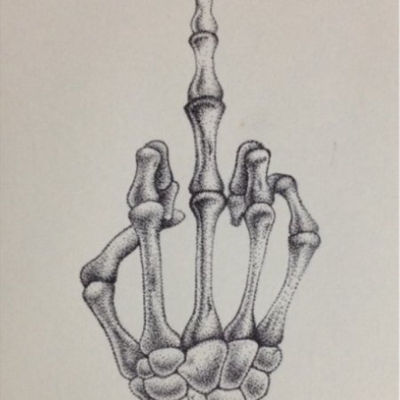 Эскиз тату кисть скелета