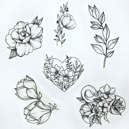 Тату ветка цветов