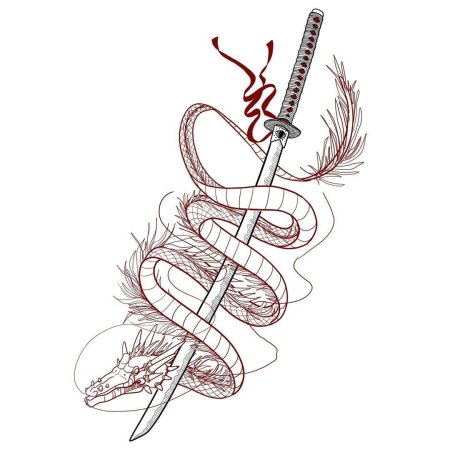 Эскизы тату с катаной