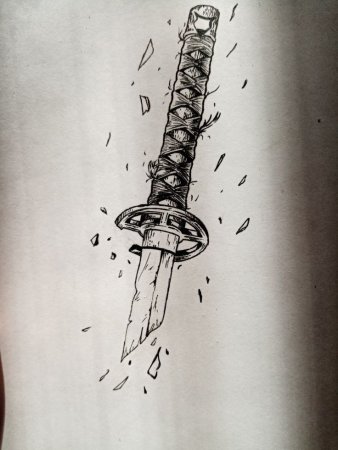 Самурайский меч тату эскиз