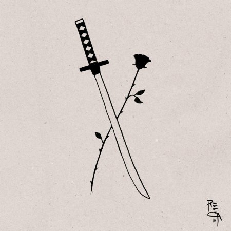 Эскиз катаны для тату