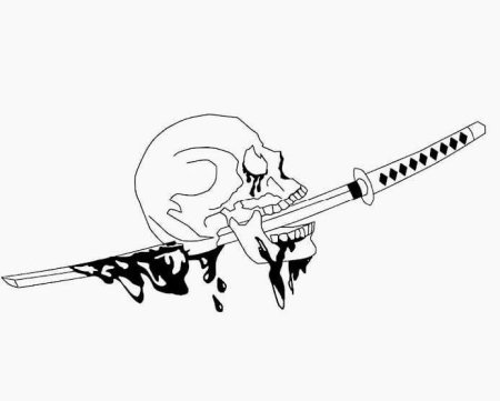 Самурайский меч тату эскиз