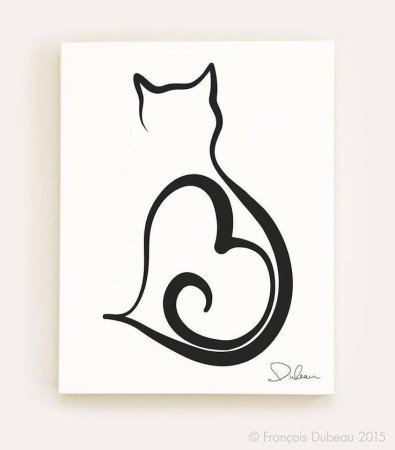 Маленькие силуэты кошек