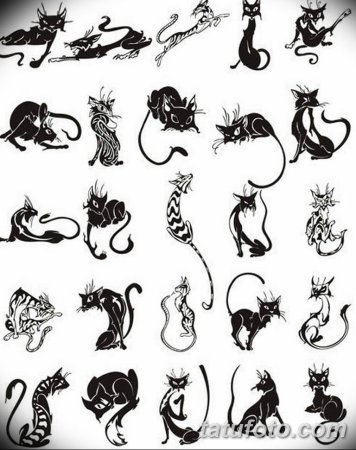 Кошечка тату эскиз