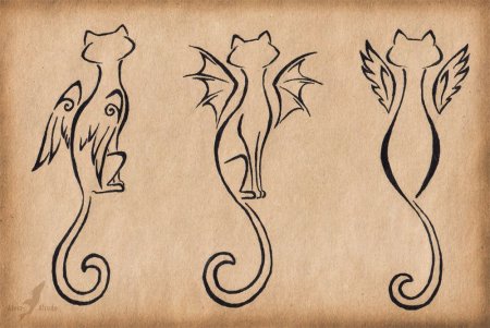 Кошечка тату эскиз