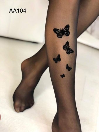 Капроновые колготки с бабочками