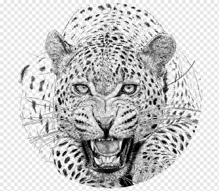 Тату морда леопарда