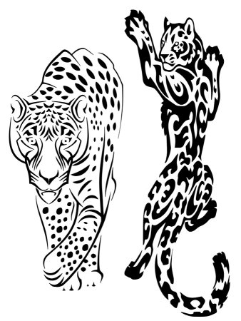Леопард тату эскиз