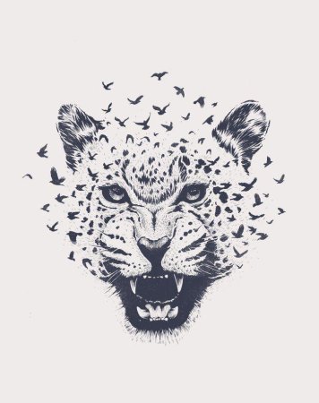 Леопард тату эскиз