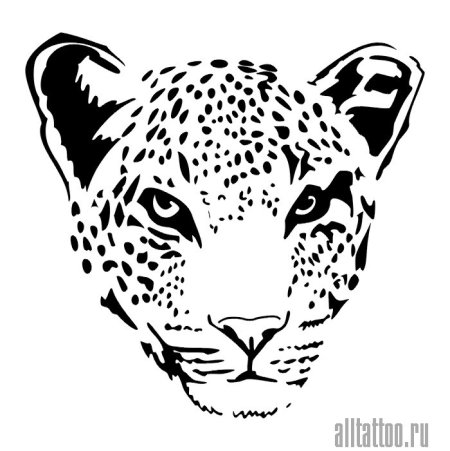 Тату голова леопарда