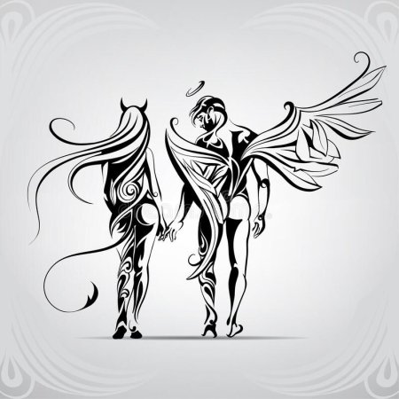 Тату ангел и демон