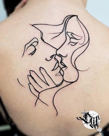 Тату лица линиями