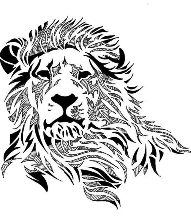 Лев в стиле трайбл