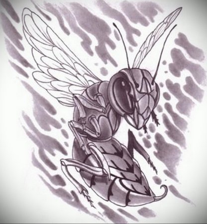 Пчела тату графикой