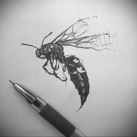 Шершень тату эскиз