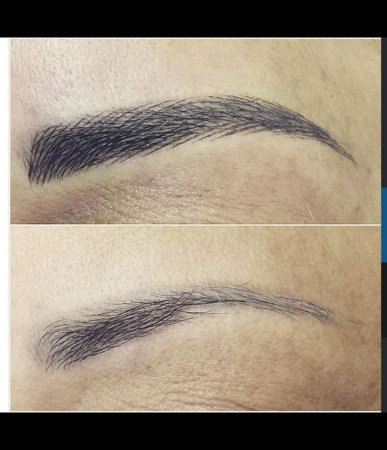 Брови волосковая техника схема