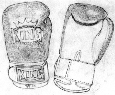 Боксерские перчатки карандашом
