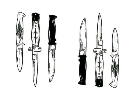 Нож эскиз тату