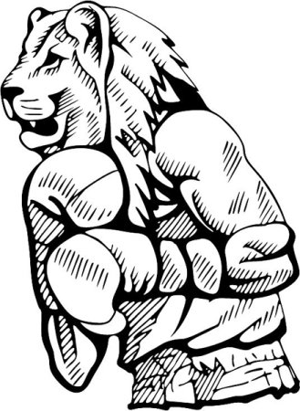 Лев в боксерских перчатках