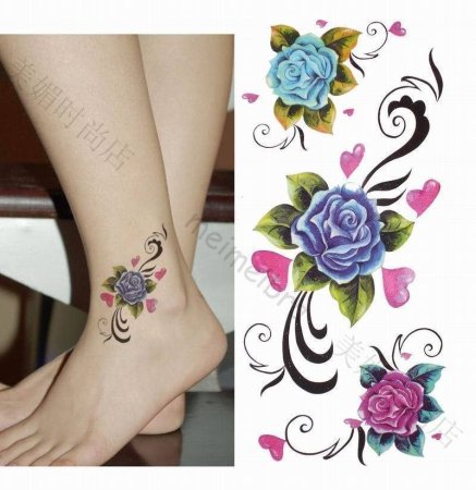 Эскизы тату цветочка на щиколотку