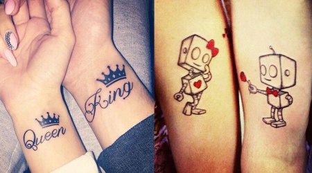Парные тату Love is