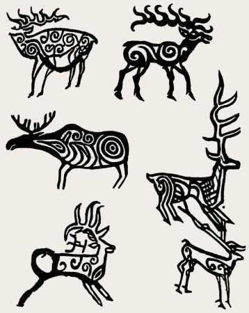 Наскальные рисунки горного Алтая Графика