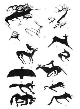 Петроглифы горный Алтай Графика