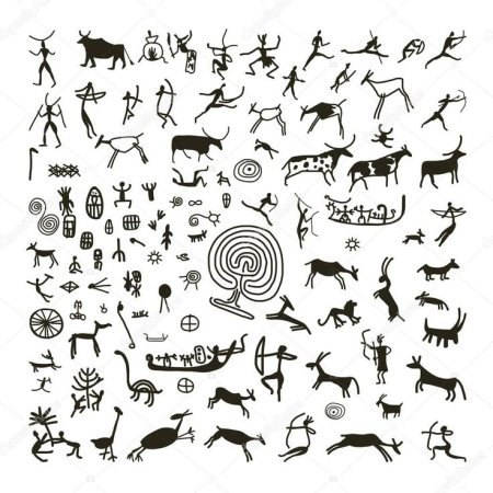 Хакасские петроглифы вектор