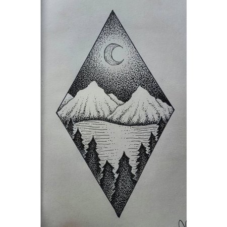 Горы dotwork