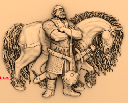 Выжигание по дереву богатыри