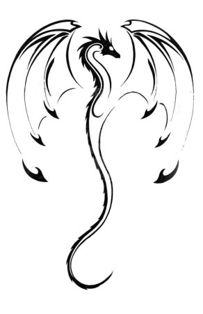 Тату дракон легкий