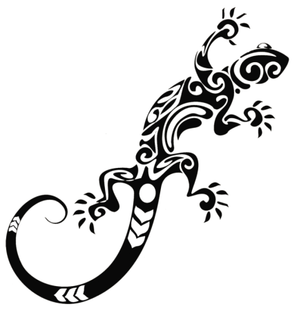 Тату ящерица трайбл