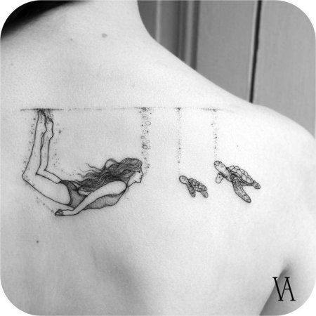 Тату море чб