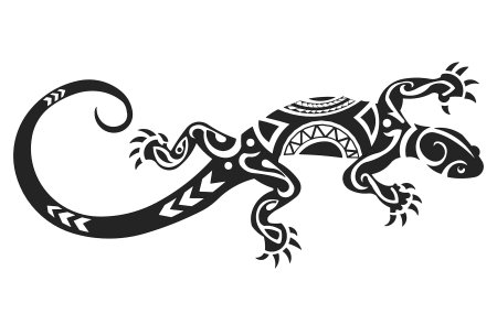 Полинезийские тату ящерица